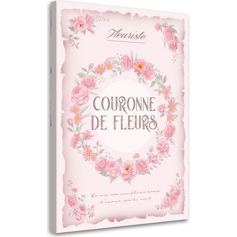 Tableau sur toile Guirlande de roses Shabby Chic 60x90 (1/5)