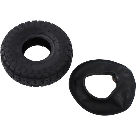Schlauch und Reifen 4.10/3.50-4, vielseitiges 2-teiliges Set für Sackkarren, Schubkarren und Gartenanhänger (1/5)