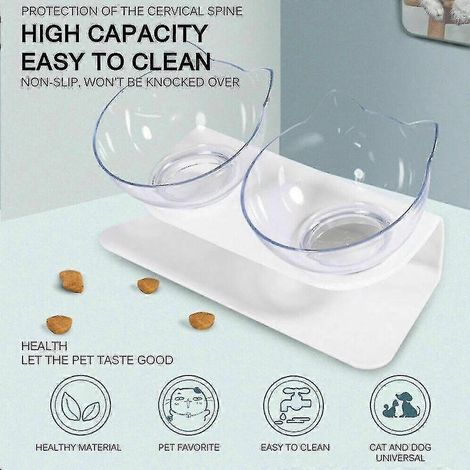 Support pour gamelle double pour chat et chien, surélevé pour l'alimentation et l'eau. (1/5)
