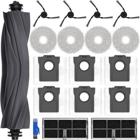 Kit de accesorios para dreame X40 Ultra Complete / L40 Ultra: 4 almohadillas para mopa, 6 bolsas para el polvo, 1 cepillo principal, 4 cepillos laterales. (1/4)