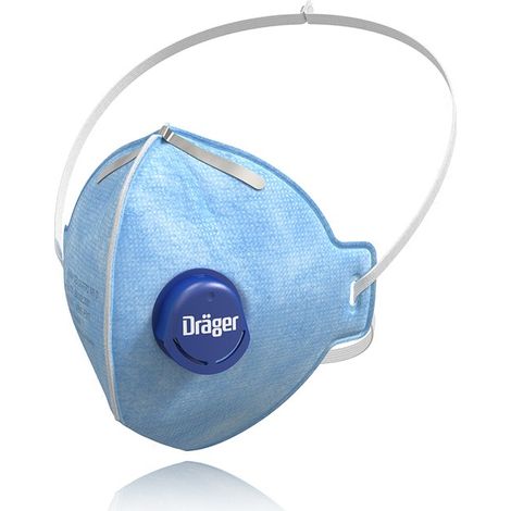 Dräger X-plore 1720 V Masque FFP2 NR avec Valve – Demi-Masque Filtrant Jetable – EN 149:2001+A1:2009 – Confort Travaux Intensifs – Boîte 20 pcs (1/5)