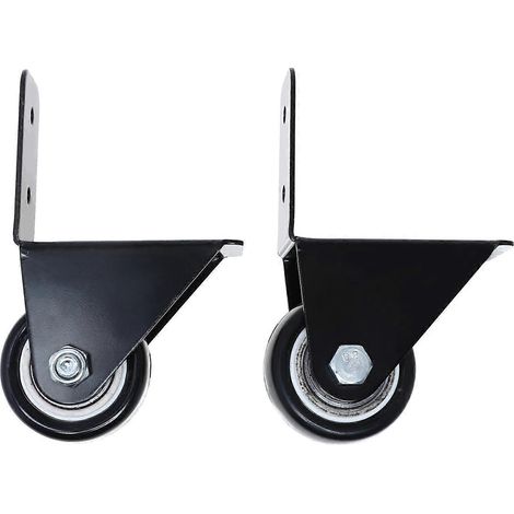Lot de 2 roulettes robustes pour meubles et valises, roulettes industrielles-10x6.5cm-Black (1/3)