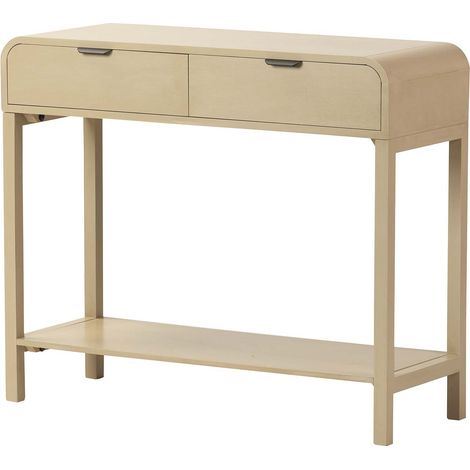 Console en MDF pin naturel noir 90 x 32 x 75 cm (1/2)