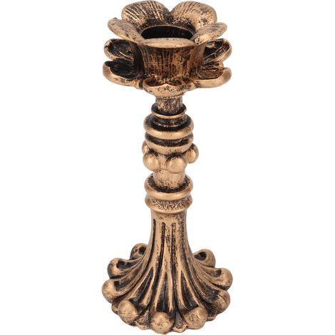 Porte-bougies en bronze sculpté vintage pour mariage et anniversaire, support bougie pilier décoratif. (1/5)