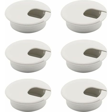 Passe Cable Bureau 6 Pièces Passe Cable Blanc Passe Câbles Ronds Encastrables Couvercle de Trou de Câble Oeillet de Bureau Câble de Bureau Oeillet Passe-Câbles Blanc (1/5)