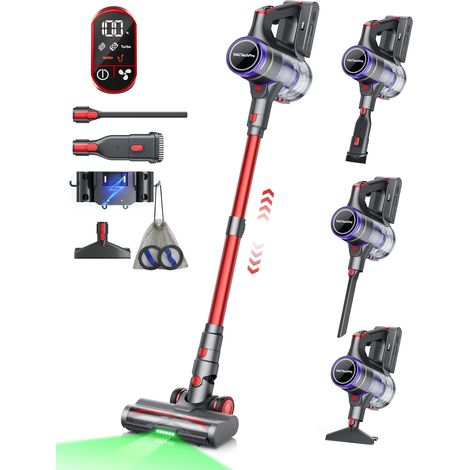 Aspirateur Balai Sans Fil 4 en 1 Konsoefuly, 55 kPa, Sans Balais 600W, DC 25.9 V, 500 ml, Double Filtre HEPA, Tube Télescopique, Autonomie 70 min