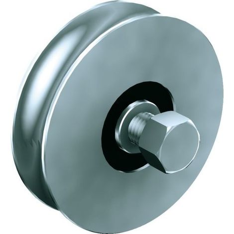 Galet in acciaio 90° S-rail Diametro 100 - 200 Kg Gola rotonda 16