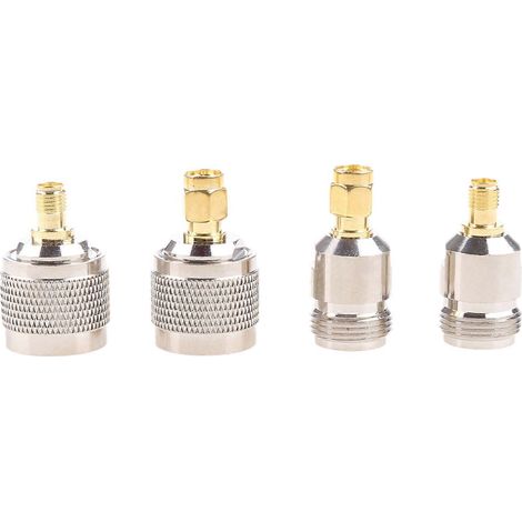 Kit de 4 adaptateurs coaxiaux RF SMA mâle/femelle vers type N, compatibles avec les émetteurs d'antennes WiFi. (1/5)