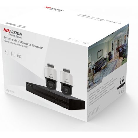Hikvision – Kit de vidéosurveillance filaire PoE avec NVR et 2 caméras motorisées IP 2 MP – Vision nocturne jusqu’à 30m – Enregistrement 8 MP — vue 2
