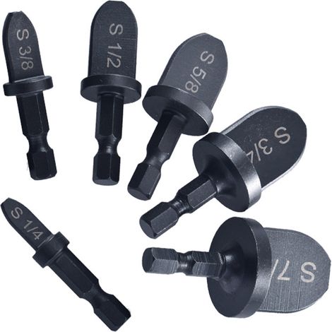 Lot de 6 écarteurs de tuyaux noirs, écarteurs de tuyaux noirs impériaux pour la réparation de tuyaux en cuivre de climatisation, écarteur électrique avec poignée hexagonale (1/5)