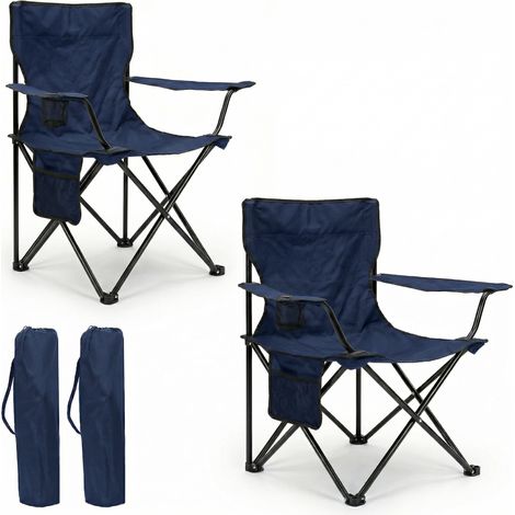 Pack de 2 Sillas Plegable Camping Azul 80x48x49cm (1/5)