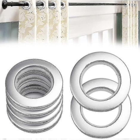50 pezzi Anelli per tende in plastica Anelli occhiello per tende 40 mm Anelli in plastica per asta per tende Occhielli in plastica argento per tenda Finestra Doccia Vestiti (1/5)