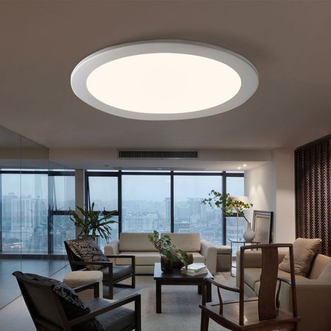 Plafoniera a pannello a LED da incasso Lampada da ufficio a pannello a soffitto a LED rotonda, bianco, ALU, 24W 2400Lm bianco caldo, PxH 30x1,2 cm