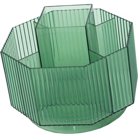 Pot de stylos rotatif 360° grande capacité multifonction organisateur de bureau plastique vert - [Organisateur rotatif de bureau] + [CasaNice] + [MOD-RTG-DESK] + [Grande capacité] (1/5)