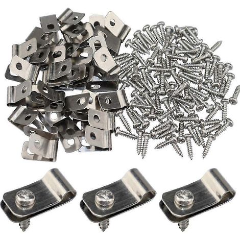 Clips pour fil de clôture, 200 pièces, en aluminium, pour fil soudé de calibre 12 à 16, à fixer sur bois, métal ou vinyle. (1/5)