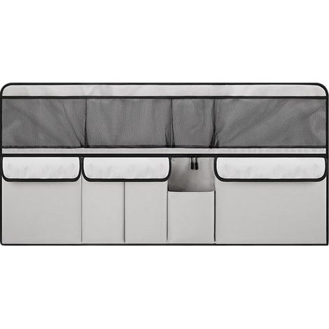 Borsa organizer per bagagliaio auto, accessorio salvaspazio da appendere al sedile posteriore per berline/SUV (grigio). (1/5)