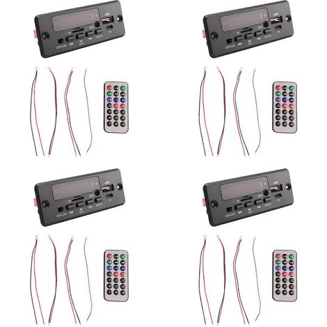 4pcs carte décodeur lecteur MP3/amplificateur 2X25W 50W, 5V-12V, Bluetooth 5.0, entrées FM/TF/USB/AUX audio (1/5)