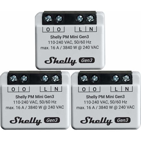 SHELLY WLAN-Leistungsmesser Plus PM Mini Gen.3, weiß, 3 Stück (1/5)
