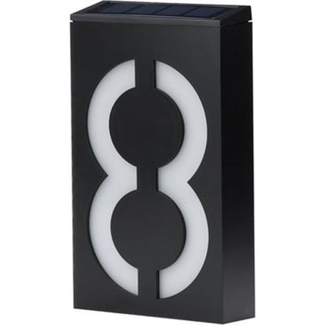 Luminaire Solaire Pour Numéro De Maison - LED Blanc - Étanche IP55 - 18,5 x 10 x 4 cm - Autonome Sans Fil - 1 Pièce (1/5)