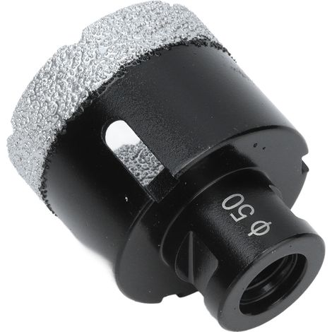 Fore tete diamant brasage vide meche perceuse trou pour marbre filetage femelle M14 noir 50mm (1/5)