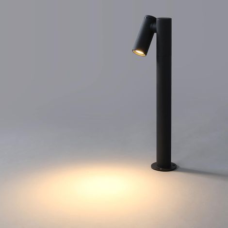 Plot led extérieur 6 w blanc chaud ip65 noir aluminium jardin