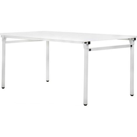 STIER Klapptisch 1600x800x720mm in lichtgrau mit weißer Tischplatte, sehr robust und vielseitig einsetzbar, ideal für Büro- und Geschäftsausstattung, Office Desk in unterschiedlichen Größen,