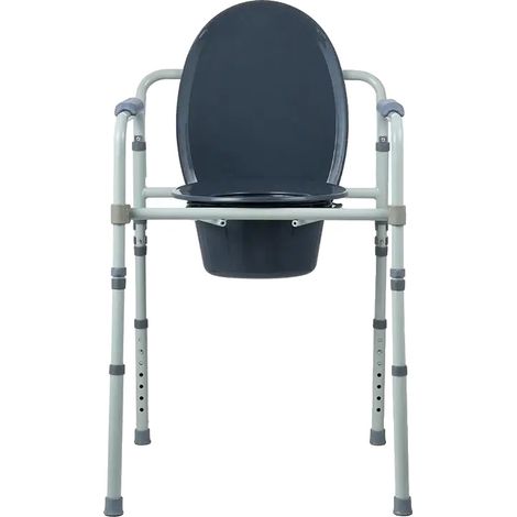 Silla de inodoro, altura regulable, cubo extraíble, BLANCA (1/2)