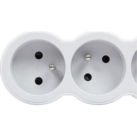 Multiprise FB 4x2P+T standard 1.5m 1mm² - Blanc et gris (1/4)
