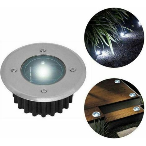 Spot LED Solaire Encastrable - 85 mm - Acier Inoxydable - Résistant Aux Intempéries - Autonomie 8 H - Lumière Blanche - Lot De 6 (1/5)
