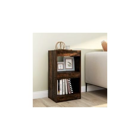 Bibliothèque-Séparateur de pièce Chêne fumé 40x30x72 (1/5)