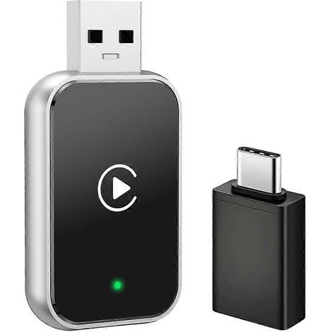 Kabelloser CarPlay-Adapter für Android Auto, WLAN und Bluetooth in Fahrzeugen mit USB-C-Anschluss. Rüsten Sie Ihr kabelgebundenes CarPlay auf kabelloses CarPlay auf. (1/5)