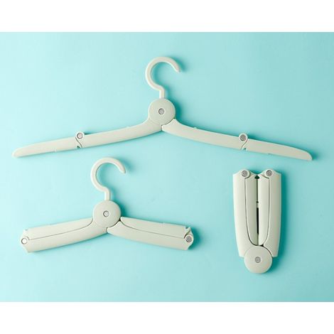 Lot de 6 cintres pliables en plastique, coupe-vent/gain de place, pour vêtements de voyage, cintres pour camping, école, famille, enfants et armoire, vert (1/5)