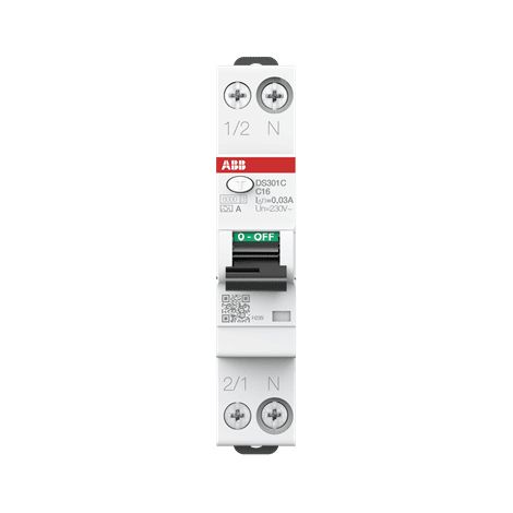 COMMUTATEUR FI/LS 6KA, 1P+N - DISJONCTEUR DIFFÉRENTIEL C16/0,03A ABB 2CSR255163R1164 (1/3)