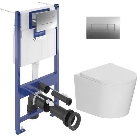 Villeroy & Boch – Pack WC suspendu sans bride Ceramia – Abattant SoftClose – Bâti-support ViConnect Pro S 109,5 cm – SKU VCNCETOR2CH (1/5)