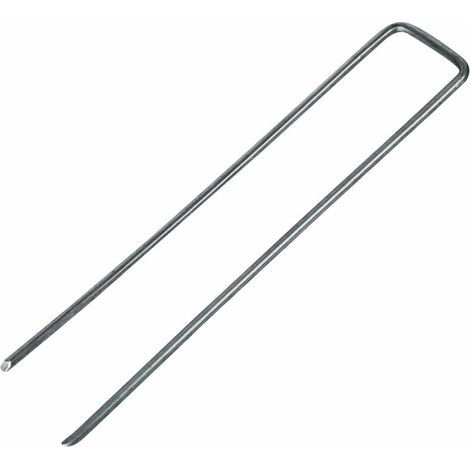 Lot de 100 piquets de terre 15 cm – Acier galvanisé – Bouts biseautés pour insertion rapide – Fixation bâches et toiles