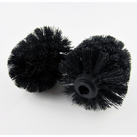 Lot de 5 têtes de brosse WC, brosses WC détachables, filetage 10 mm, diamètre des têtes de rechange 8 cm, noires-AquaForge (1/5)