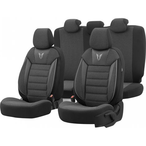 Juego de fundas para asientos de coche Oto Toro 902 negro/ahumado NZ (1/5)