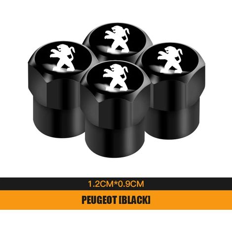 (B Noir) 4 bouchons de valve de pneu en métal pour Peugeot 206 207 208 307 308 3008 407 508 5008 2008 106 107 205 301 4008 (1/5)