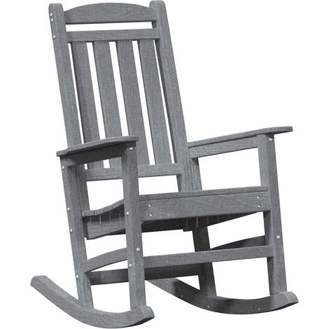 Chaise Berçante de jardin  Chaise d'extérieur Gris clair 92 x 70 x 108 cm HDPE (1/5)