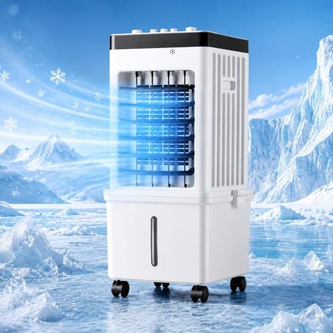 Rafraîchisseur D'air par Évaporation pour La Maison, Ventilateur de Refroidissement 15L, 3 Vitesses, 4 Pains de Glace, Réservoir D'eau Amovible (1/5)