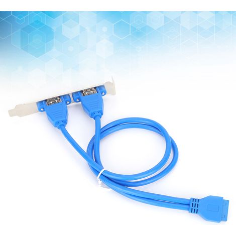 Support USB 3.0 Bracket Carte Mère 19 Pin vers Double Port A Femelle Extension Câble Panneau Arrière