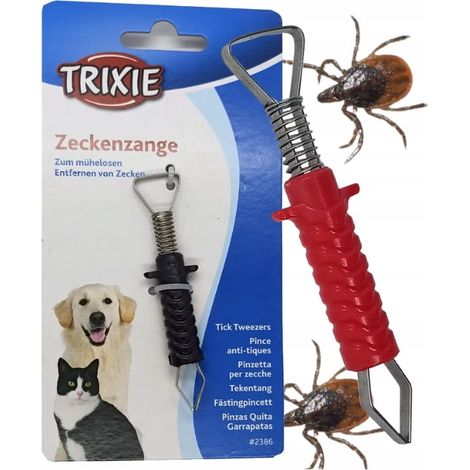 Trixie Zeckenentfernungspinzette mit Feder, 8 cm