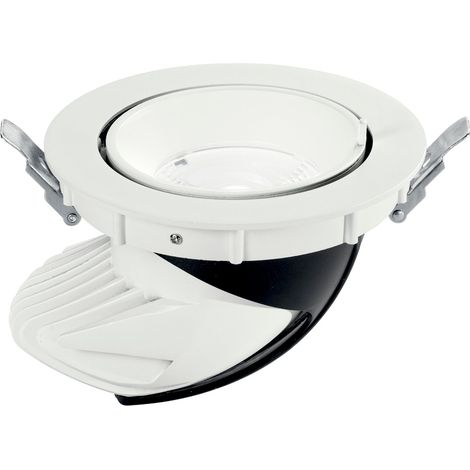 "Faro LED da Faretto ad incasso DELTA in alluminio bianco satinato e riflettore silver 20W 3000K con testa estraibile ed orientabile" (1/2)