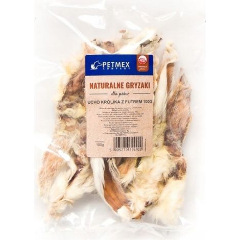 Oreilles de lapin à mâcher pour chien PETMEX, 100 g, naturelles et saines (1/4)