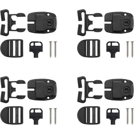 4 Ensembles de Clips de Couvercle de Spa, Kit de Réparation de Loquet de Couvercle de Spa avec Clé et Vis Accessoires Loquet de Couvercle de Spa pour Sangles de Couvercle de Spa-Crezuo (1/4)