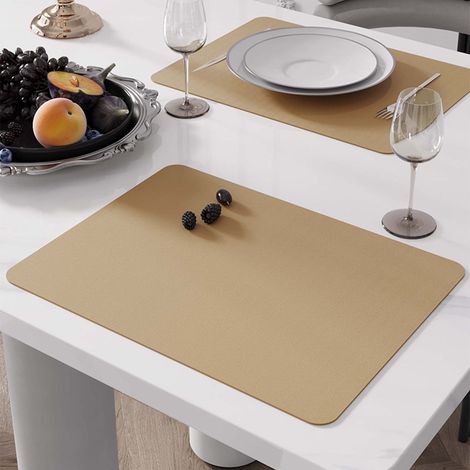 Placemat - Cuir Artificiel Isolant Thermique Anti-dérapant Résistant Aux Taches D'huile - 40 x 50 cm - Pour Table De Salle À Manger Cuisine - 1 Pièce (1/4)