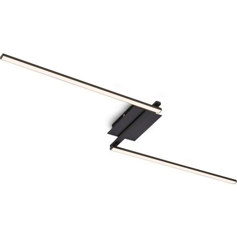 LED Deckenleuchte 2-flammig schwenkbar schwarz 3000K 12W Metall Briloner