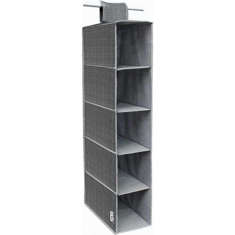 Cleafe - Organizer Armadio Portatutto Appendibile Scarpe Borse 5 Ripiani 15x30x70cm 69704 - (1/4)