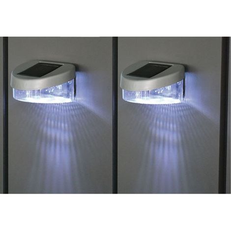 Zaun Solarlichter 2er-Set Gartenlicht Gartenzaun Gartenlampe Licht Leuchte (1/3)