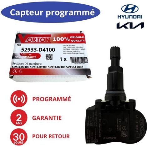 Sensore TPMS programmato 433 MHz per Hyundai i30/Ioniq/Kona/Santa Fe/Elantra e Kia Niro/Optima/Sportage/Soul